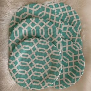 Trellis Melamine Plate Set NWT